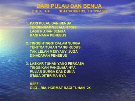 Lirik Lagu Rohani dari Pulau Kalimantan